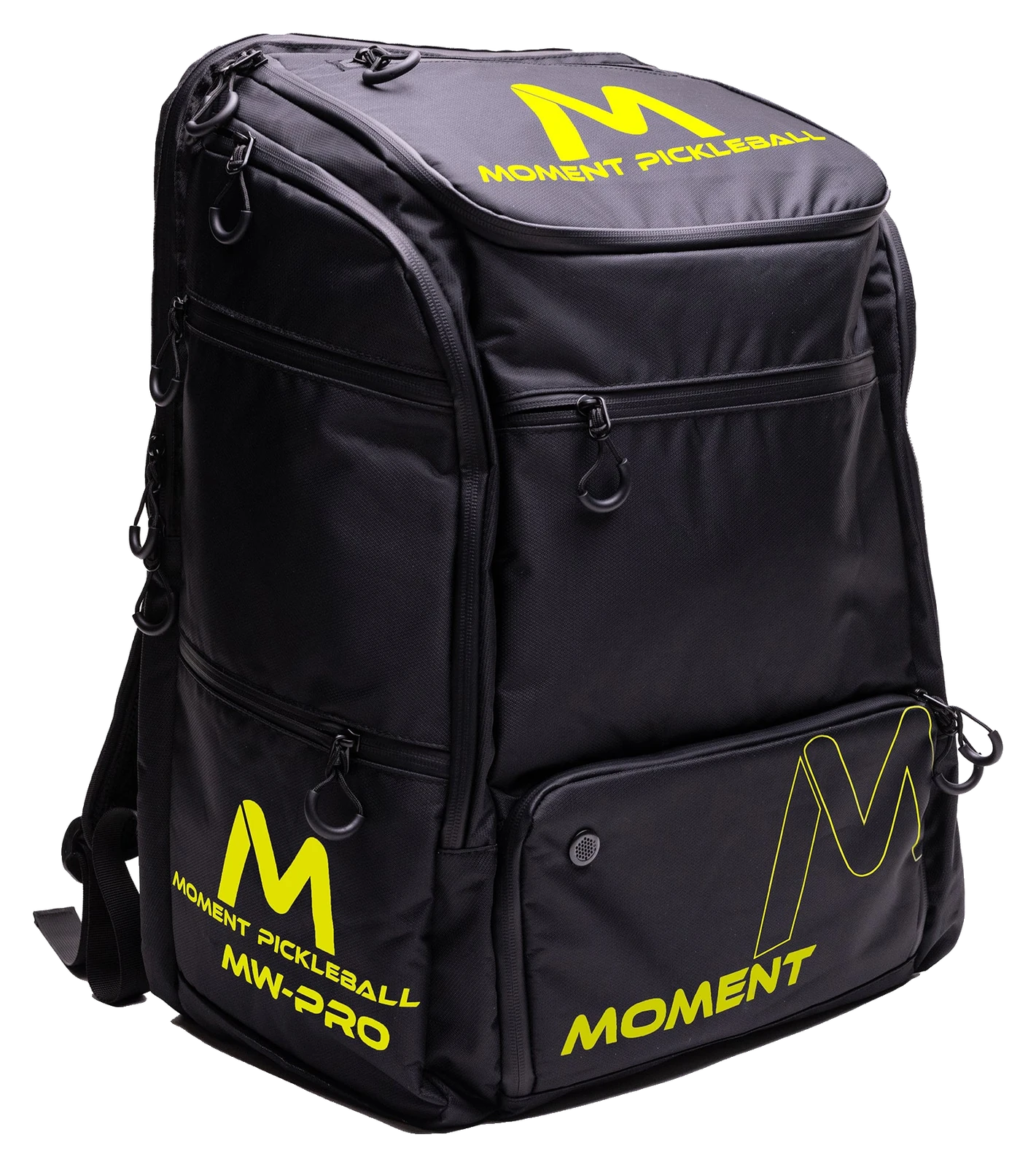 Moment MW-PRO pickleball bag in black with yellow logos